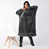 2PC'S FUR NIGHT-SHIRT DARK  GRAY - PYJAMODA